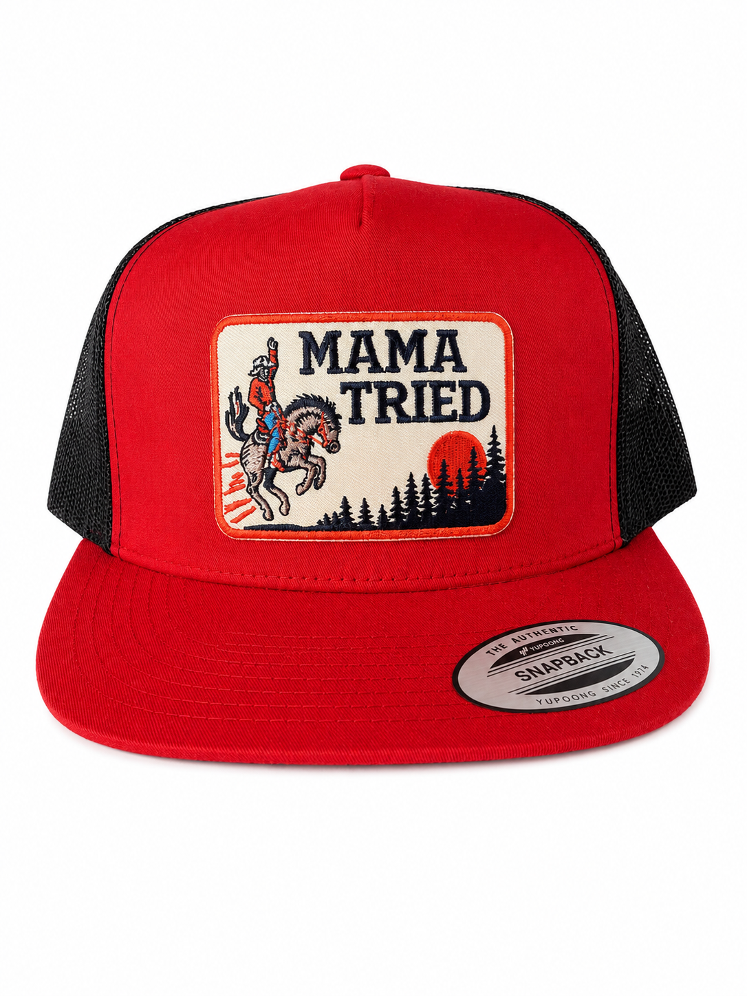 Red mama tried yupoong hat
