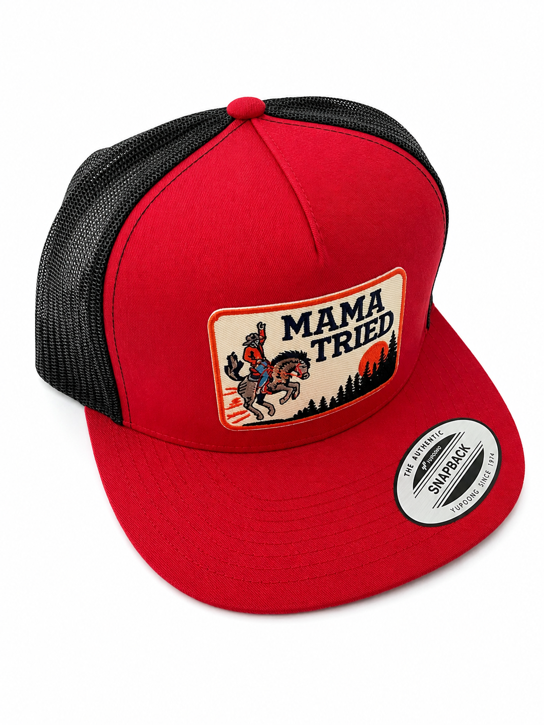 Red mama tried yupoong hat