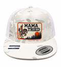 White cammo mama tried snap back